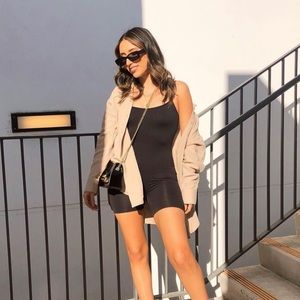 Black unitard romper